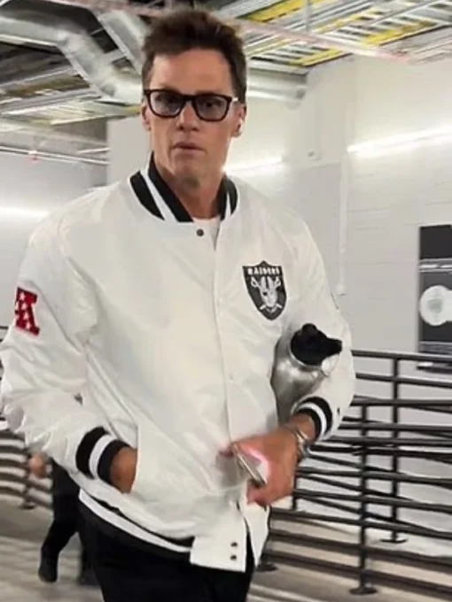 Tom Brady White Raiders Jacket