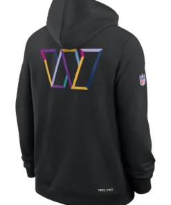 Washington Commanders Black 2025 Crucial Catch Sideline Dri-FIT Hoodie