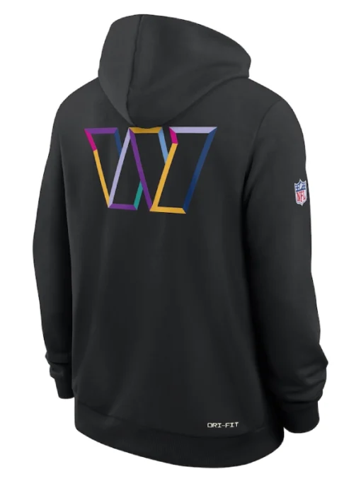 Washington Commanders Black 2025 Crucial Catch Sideline Dri-FIT Hoodie