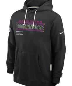 Washington Commanders Black 2025 Crucial Catch Sideline Hoodie