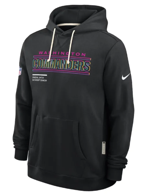 Washington Commanders Black 2025 Crucial Catch Sideline Hoodie