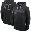 Washington Commanders Black 2025 Crucial Catch Sideline Standard Issue Dri-FIT Hoodie