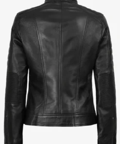 Women Cafe Racer Black Leather Biker Style Jacket