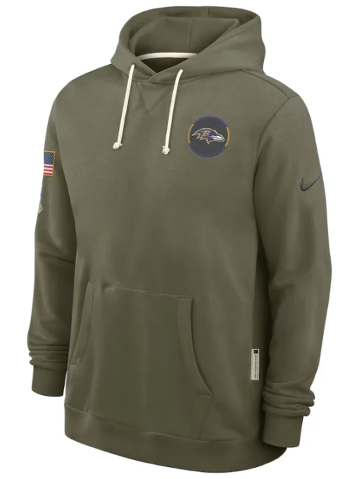 Baltimore Ravens Olive 2025 Salute To Service Hoodie