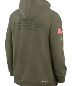 Buffalo Bills Olive 2025 Salute To Service Sideline Standard Issue Dri-FIT Hoodie