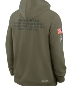Carolina Panthers Olive 2025 Salute To Service Sideline Standard Issue Dri-FIT Hoodie