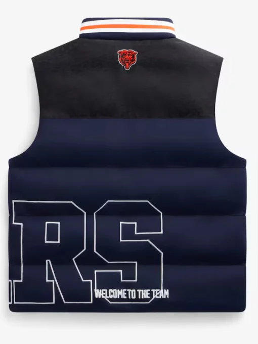 Chicago Bears Off Season x NFL Navy Team Puffer Zipper Vest