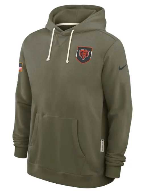 Chicago Bears Olive 2025 Salute To Service Hoodie