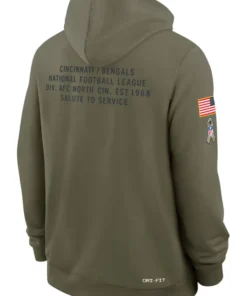 Cincinnati Bengals Olive 2025 Salute To Service Sideline Standard Issue Dri-FIT Hoodie