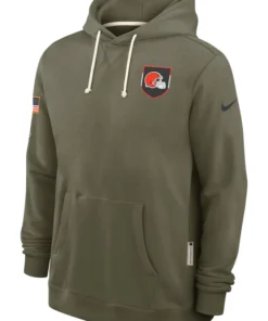 Cleveland Browns Olive 2025 Salute To Service Hoodie