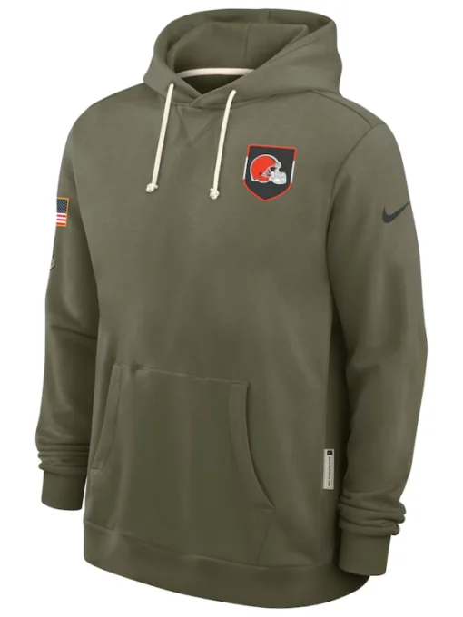 Cleveland Browns Olive 2025 Salute To Service Hoodie