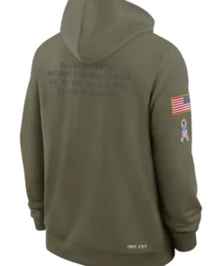 Dallas Cowboys 2025 Olive Salute To Service Sideline Standard Issue Dri-FIT Hoodie