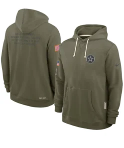 Dallas Cowboys Olive 2025 Salute to Service Sideline Standard Issue Dri-FIT Hoodie