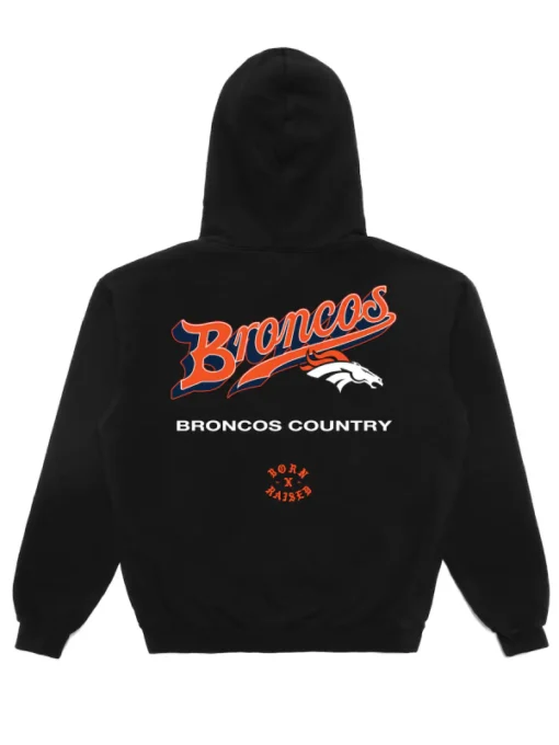 Denver Broncos Born x Raised Black Pro Script Pullover Hoodie