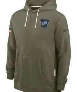 Detroit Lions Olive 2025 Salute To Service Hoodie
