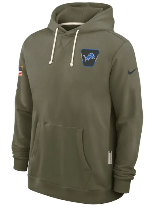 Detroit Lions Olive 2025 Salute To Service Hoodie