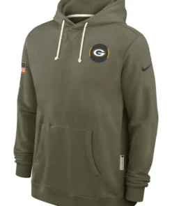 Green Bay Packers Olive 2025 Salute To Service Hoodie
