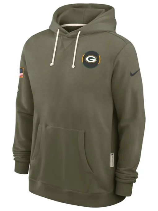 Green Bay Packers Olive 2025 Salute To Service Hoodie