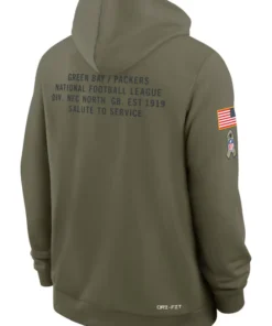 Green Bay Packers Olive 2025 Salute To Service Sideline Standard Issue Dri-FIT Hoodie