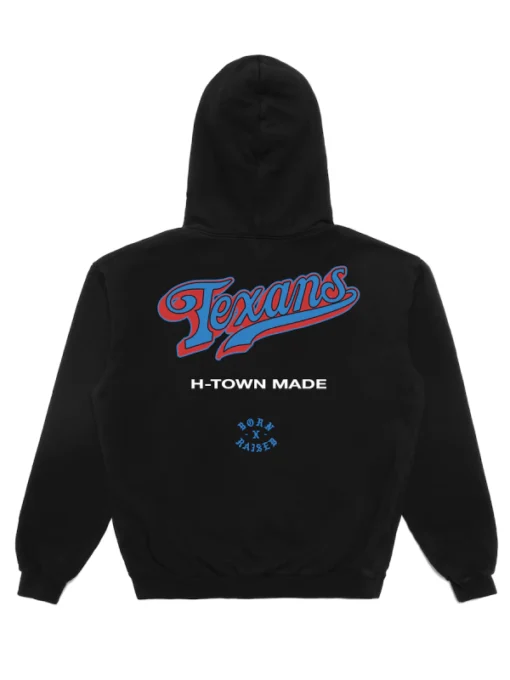 Houston Texans Born x Raised Black Pro Script Pullover Hoodie