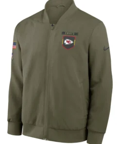 Kansas City Chiefs 2025 Salute To Service Green Bomber Jacket