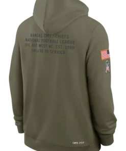 Kansas City Chiefs Olive 2025 Salute To Service Sideline Standard Issue Dri-FIT Hoodie