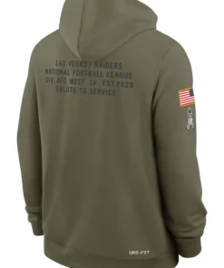 Las Vegas Raiders Olive 2025 Salute To Service Sideline Standard Issue Dri-FIT Hoodie
