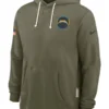 Los Angeles Chargers Olive 2025 Salute To Service Hoodie