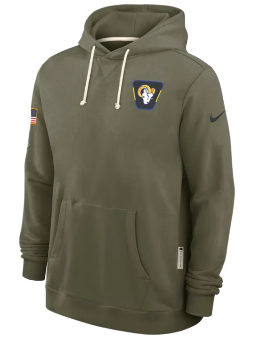 Los Angeles Rams Olive 2025 Salute To Service Hoodie