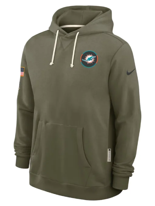 Miami Dolphins Olive 2025 Salute To Service Hoodie