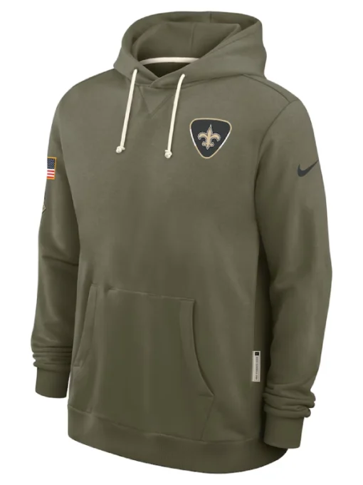 New Orleans Saints Olive 2025 Salute To Service Hoodie