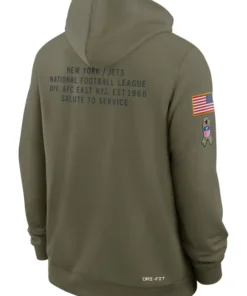 New York Jets Olive 2025 Salute To Service Sideline Standard Issue Dri-FIT Hoodie