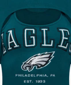 Philadelphia Eagles Off Season Green Fleece Shrug Cami