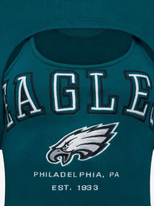 Philadelphia Eagles Off Season Green Fleece Shrug Cami