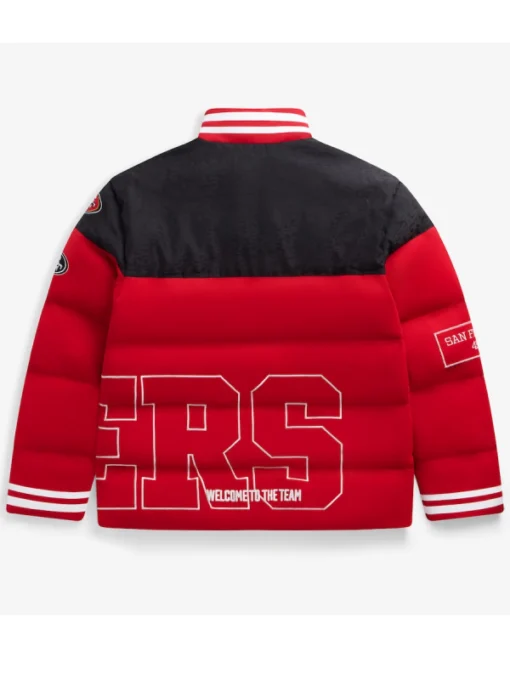 San Francisco 49ers Off Season x NFL Scarlet Team Puffer Zipper Jacket