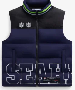 Seattle Seahawks Off Season x NFL College Navy Team Puffer Vest