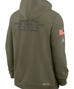 Tennessee Titans Olive 2025 Salute To Service Sideline Standard Issue Dri-FIT Hoodie