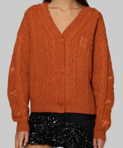 The Life of a Showgirl Orange Cardigan