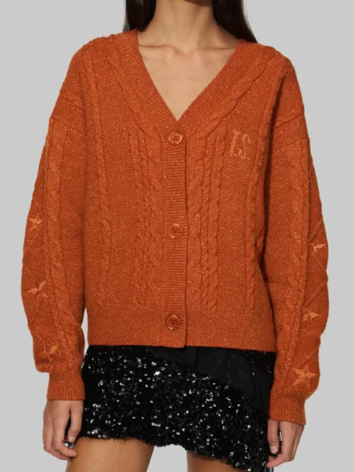 The Life of a Showgirl Orange Cardigan