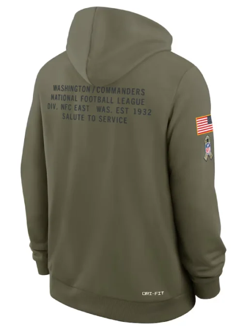 Washington Commanders Olive 2025 Salute To Service Sideline Standard Issue Dri-FIT Hoodie