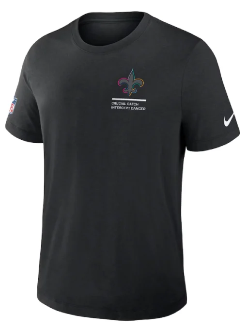 New Orleans Saints Black 2025 Crucial Catch T-Shirt