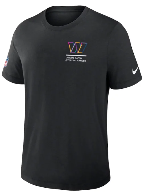 Washington Commanders Black 2025 Crucial Catch T-Shirt