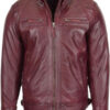Men Biker Leather Collar Jacket