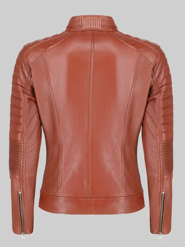 Women’s Biker Brown Real Leather Jacket