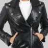 Women’s Black Biker Leather Jacket