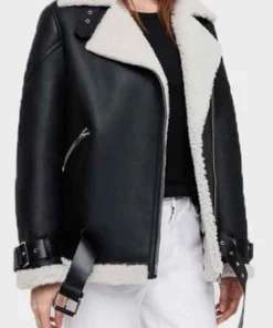Women’s Black Shearling Leather Jacket