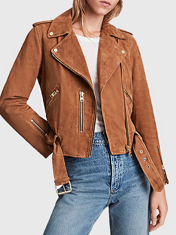 Women’s Brown Suede Leather Jacket
