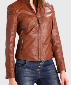 Women’s Cognac Leather Jacket