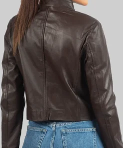 Women’s Dark Brown Biker Leather Jacket
