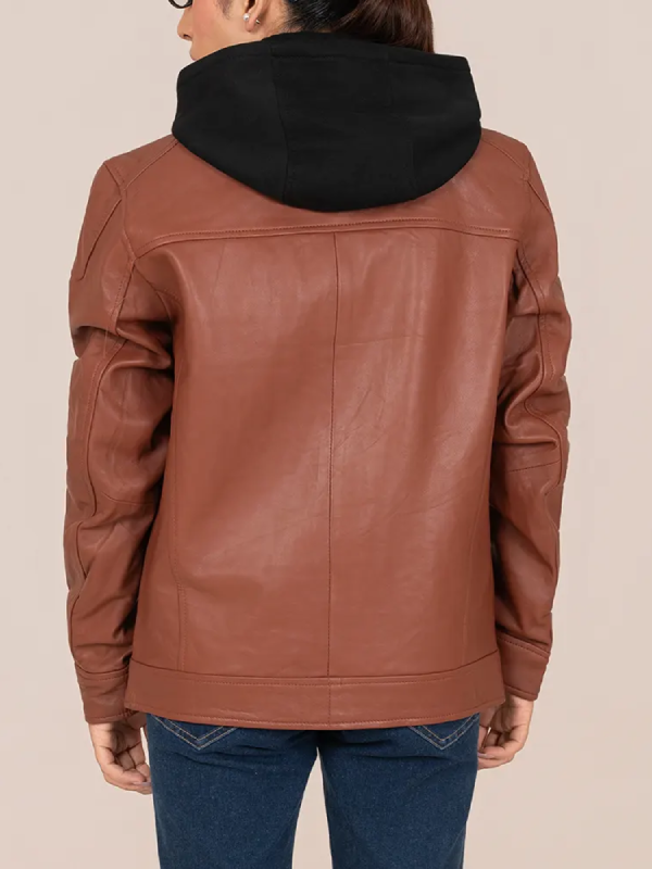 Women’s Leather Brown Biker Jacket
